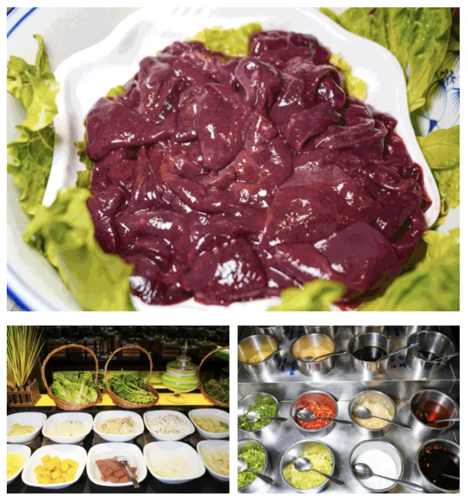 還有脆肉鯇、清遠雞、大頭魚、鴨血、魷魚、丸子、腐竹...光調料就有10多種，總之火鍋該有的一個不落！