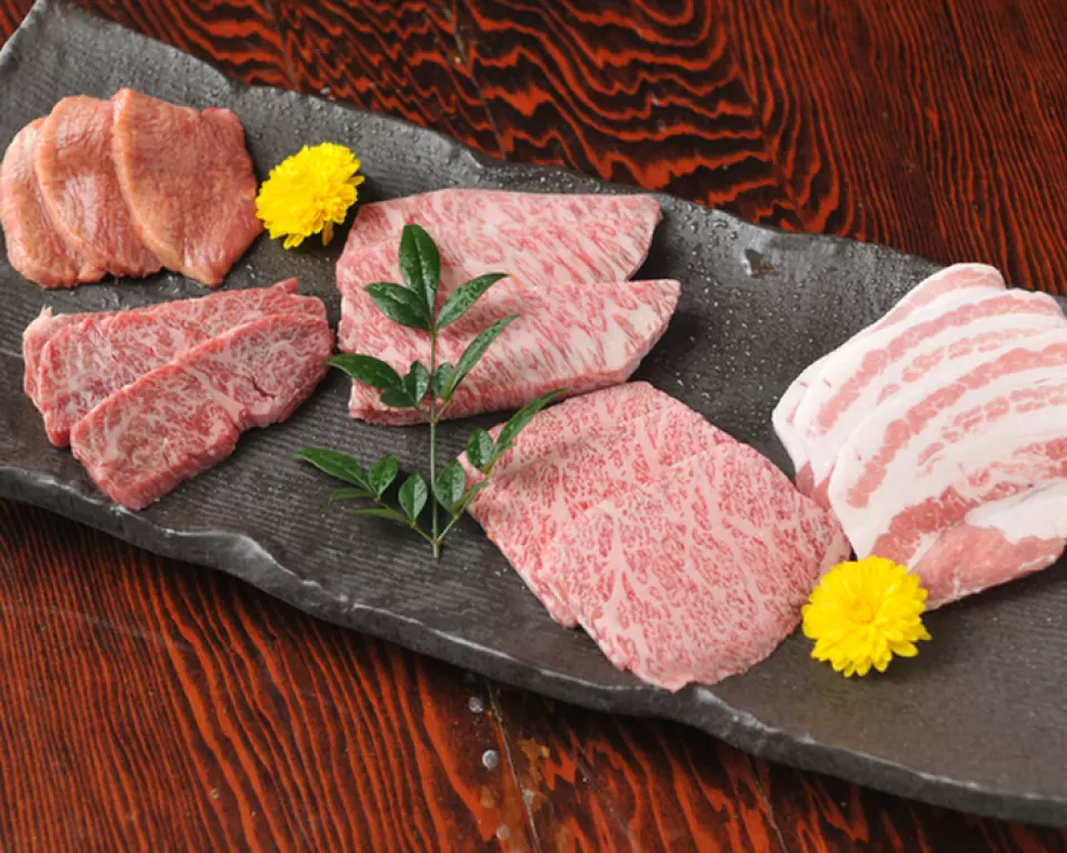 Zassouya 丰富了其烤肉菜单。作为老字号肉类批发商的直营店，我们提供新鲜安全的和牛生鱼片、和牛烤肉、传说中的黑舌头盐和绝对美味的黑舌头生鱼片。还含有丰富的激素，关村农场直送的汉方牛肉的瘦肉尤其稀有。五花肉在女性中非常受欢迎。我们的烤肉是由经验丰富的厨师烹制的，他们精通烤肉艺术，这是 Zasso-ya 独有的风格。我们所有的烤肉酱都是自制的。请尝试一下！在私人房间和半私人房间内，您可以享受用备长炭进行炭火烧烤的乐趣。