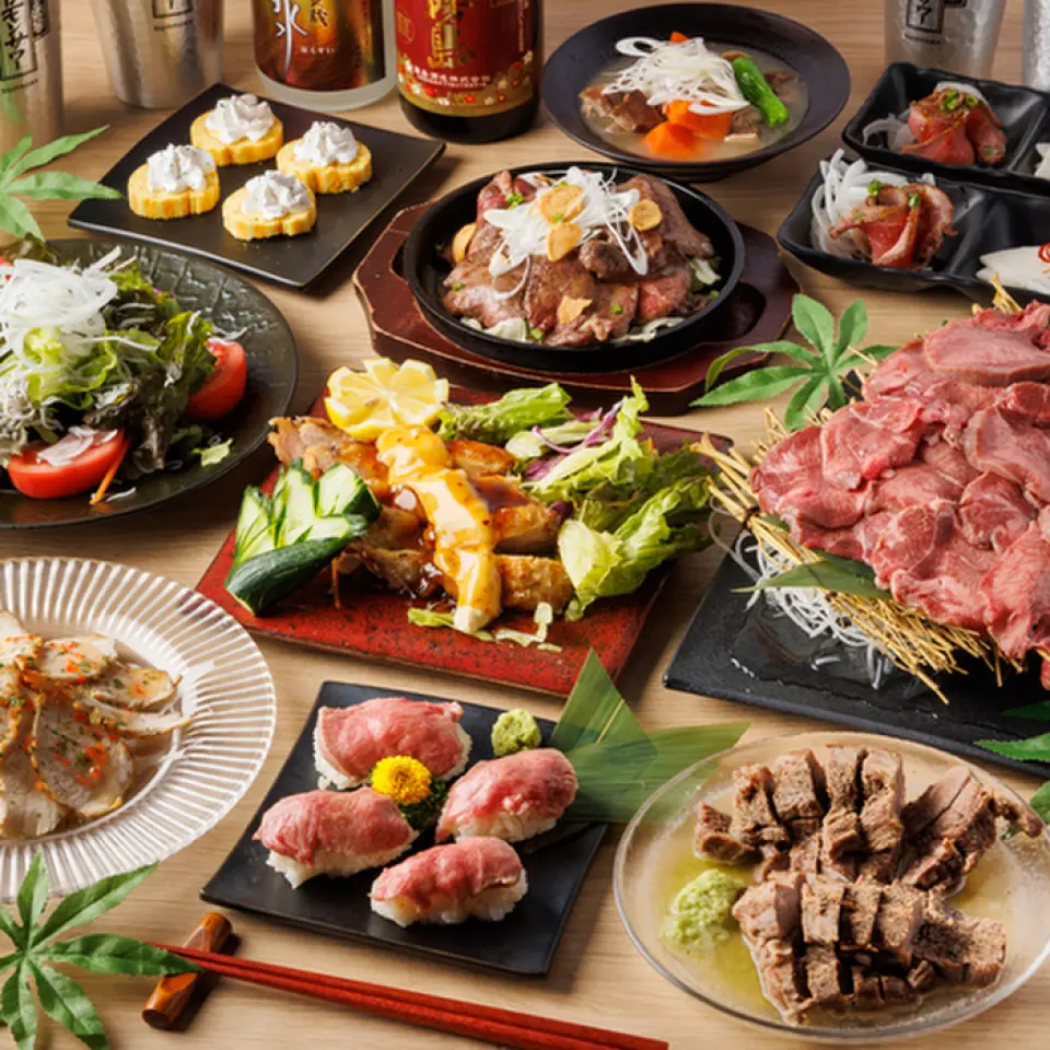 Many of our courses come with an all-you-can-drink option. You can also enjoy great deals on dishes like "Beef Tambourian" and "Lemon Beef Tongue Shabu-Shabu"! We also have a full lineup of popular items, including yakitori made with local chicken!