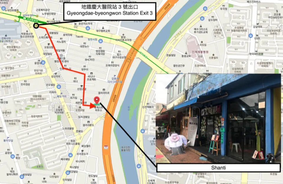 Take the Daegu Metro Line 2 to Kyungpook National University Hospital Station, then take a 10-min walk (600m) from Exit 3