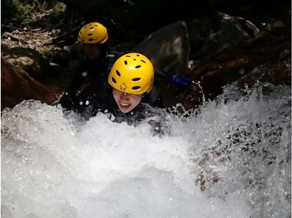 A raging, milky white water