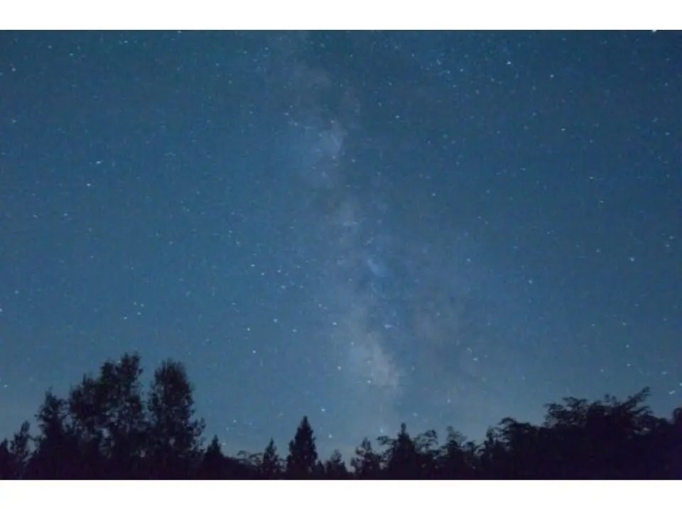 在伸手不見五指的黑暗中，連身邊人的臉都看不見，星星卻清晰可見，彷彿在墜落。
