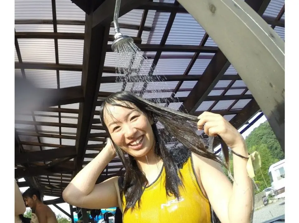 A simple hot water shower is also available.