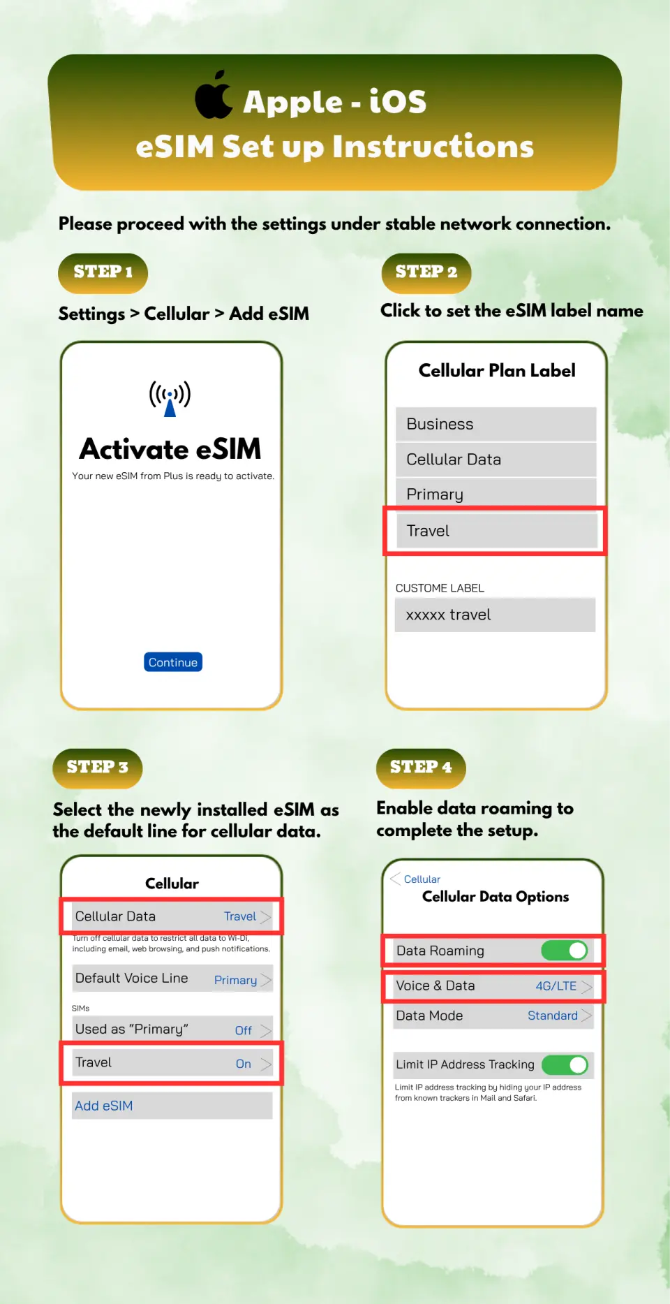 iPhone - eSIM Installation Instructions