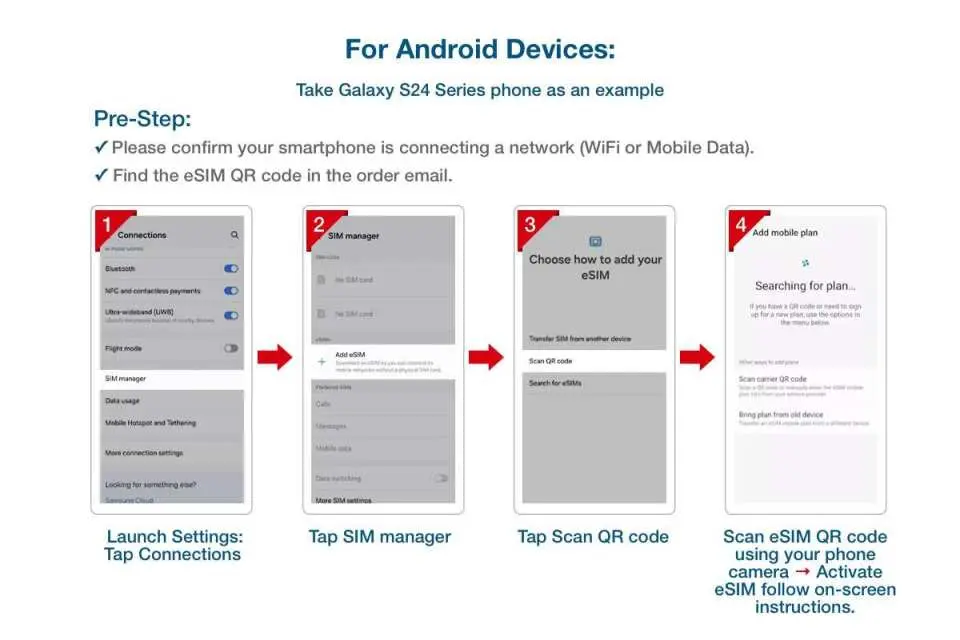eSIM Installation Instructions (Android)