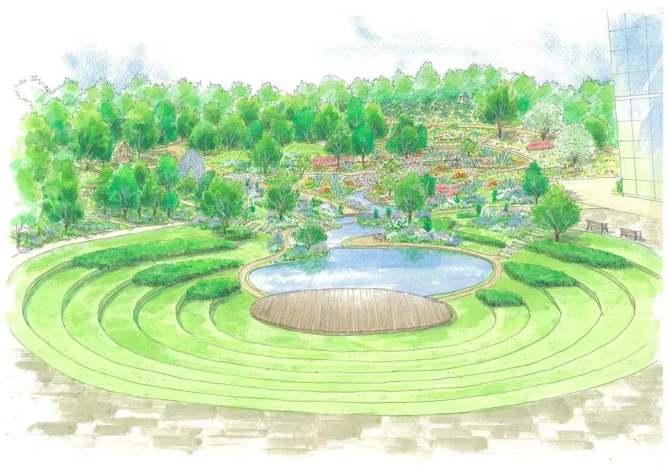 【大地藝術】進入公園後，眼前便展開一片景觀，讓您可以飽覽公園的廣闊景色。