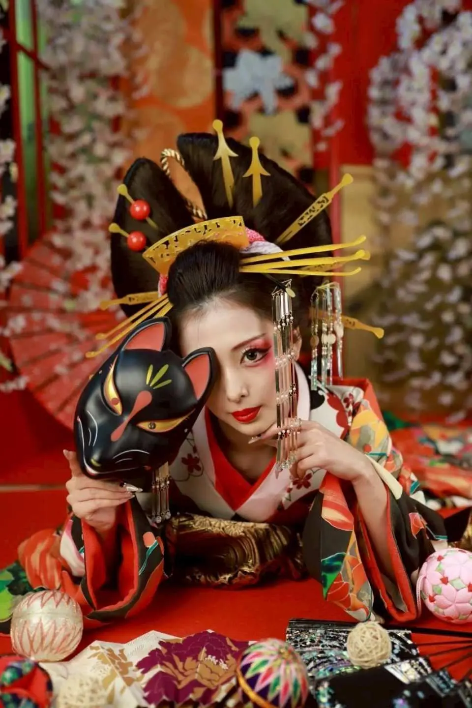 A professional makeup artist and stylist will complete your authentic courtesan makeup, hair, and attire.