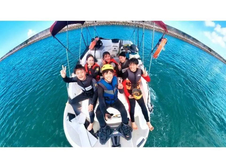 Setting sail! Ready for flyboarding and ready to go!

Being the first one up is nerve-wracking! (Good luck!!)