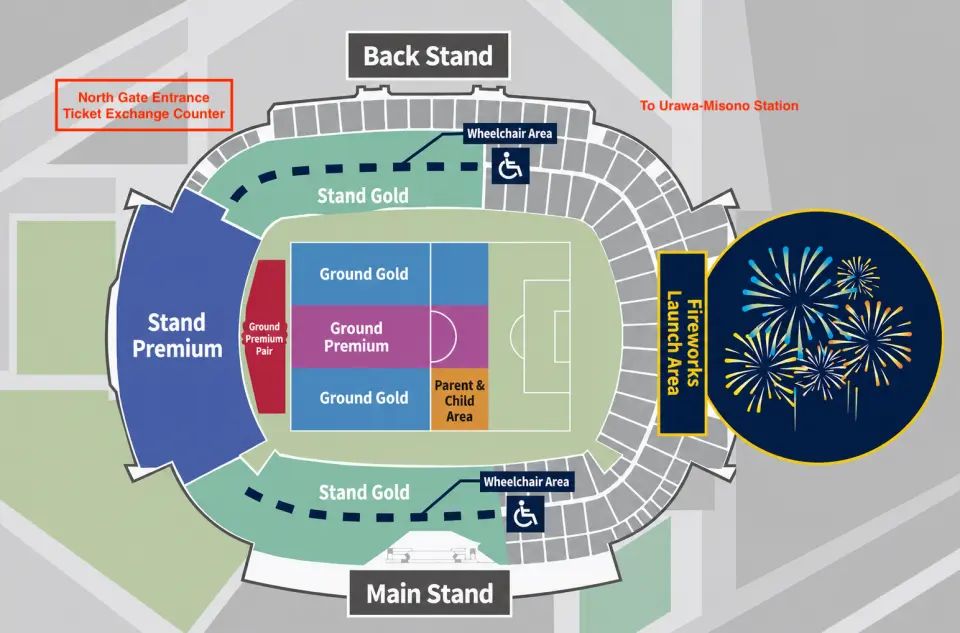 Seat map *This page only covers "Stand Gold" or "Ground Gold" seating.