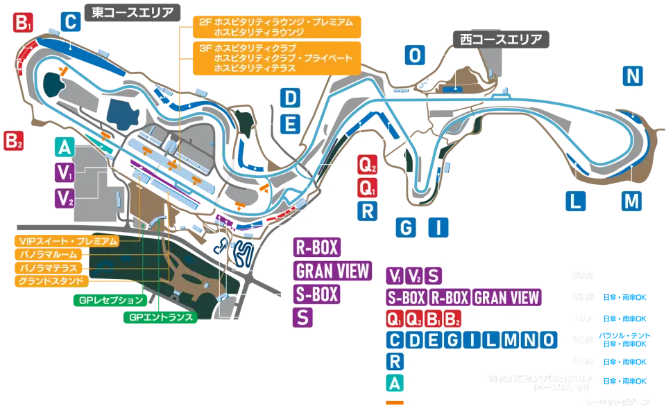 鈴鹿賽車場賽道圖及座位圖