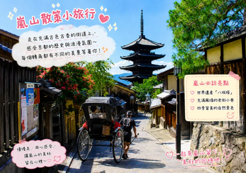 漫步二年坂、三年坂古街，近距離欣賞京都地標八坂塔，感受最經典的古都風情與懷舊氛圍。