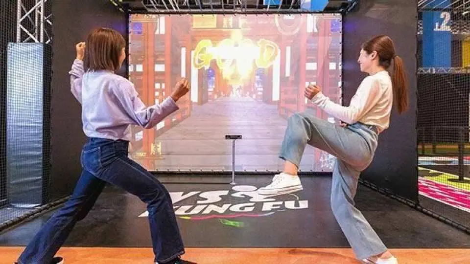 VS KUNG FU：配合緊逼的板子挖出的洞，快速擺出功夫姿勢!能越過幾塊板呢?