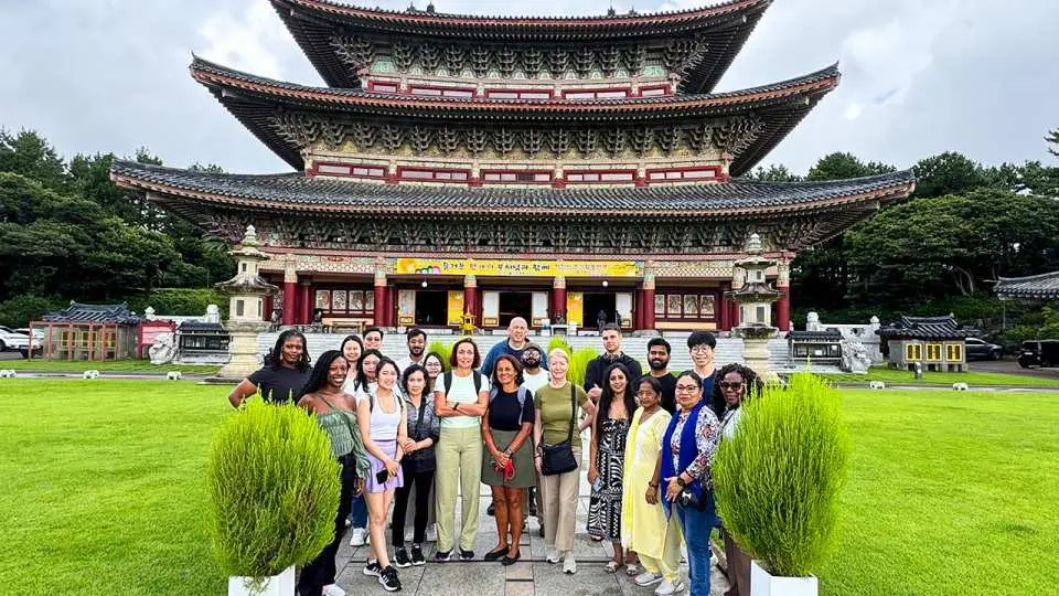 Discover the grandeur of Yakcheonsa Temple, one of Asia’s largest Buddhist temples, featuring stunning traditional architecture and a serene ocean view. Its intricate golden statues and peaceful atmosphere offer a deep dive into Jeju’s spiritual and cultural heritage.