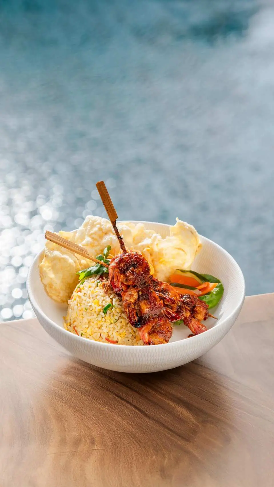 Treat yourself to a delicious signature Nasi Goreng lunch, prepared with your choice of lamb or prawn.