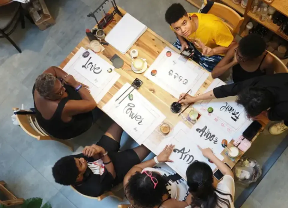 Create your own calligraphy artwork to take home as a meaningful souvenir