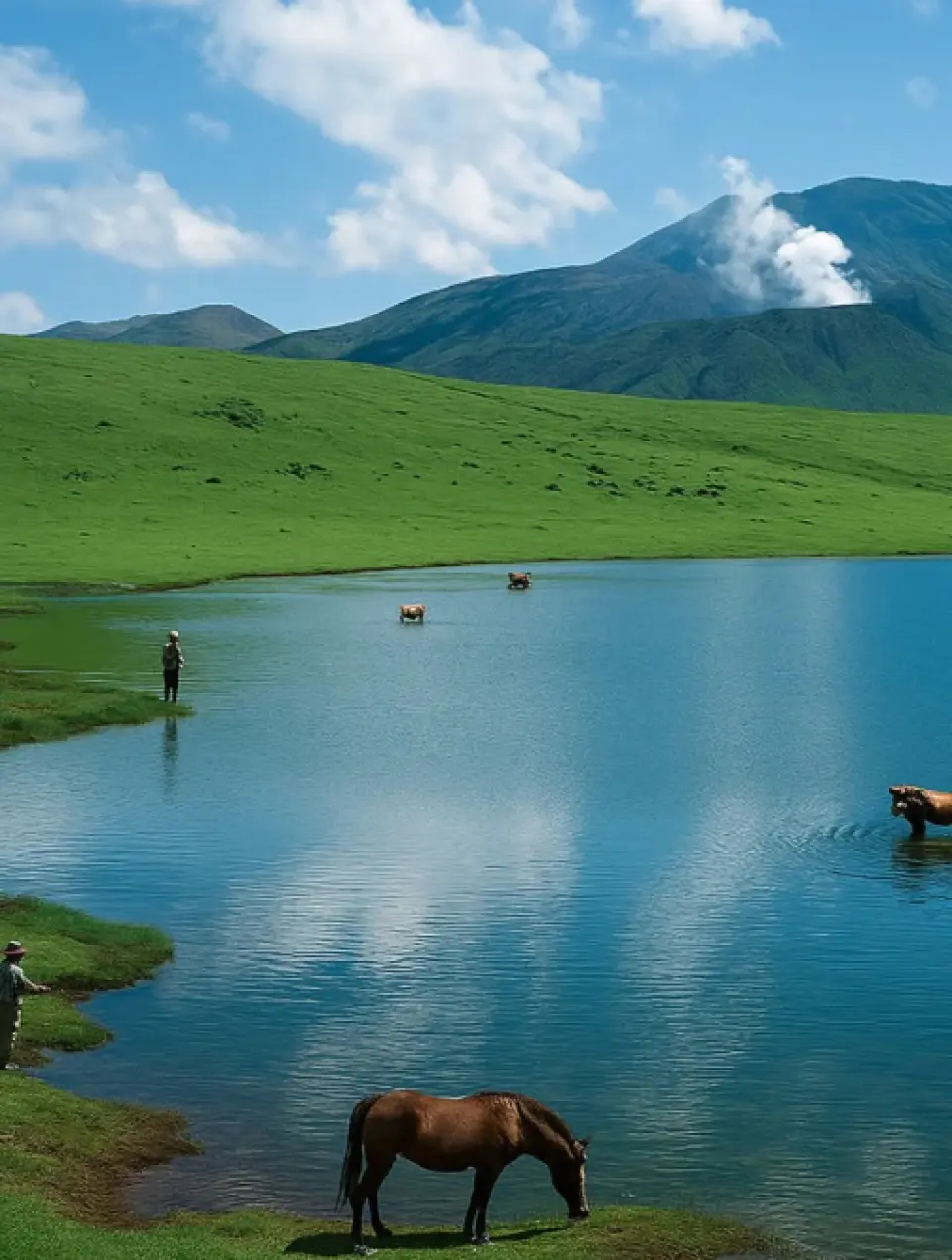 D2 别府-阿苏-熊本
阿苏中岳火山口-草千里之滨-白川水源-上色见熊野座神社-酒店