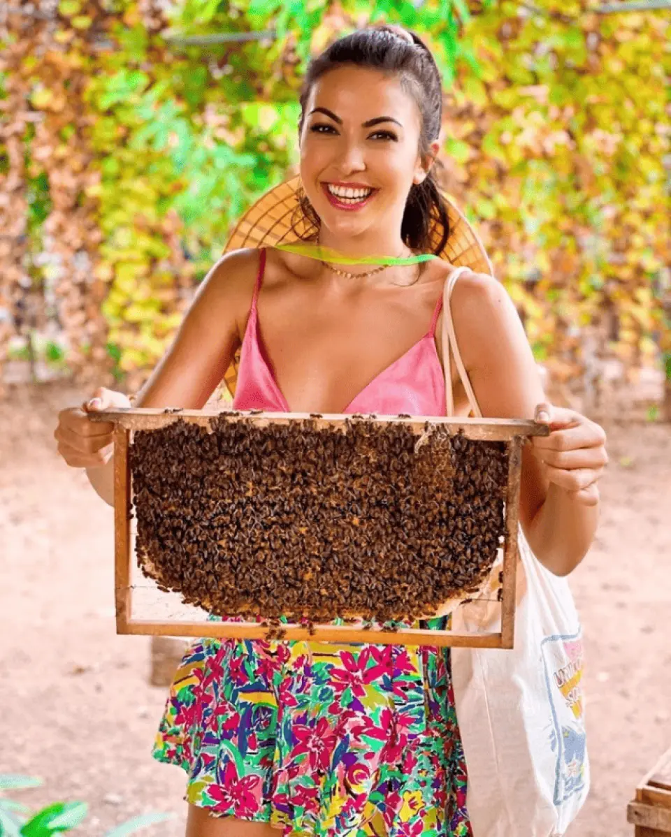 To Thoi Son island (Lan island), you walk on the village road, visit local people's houses and fruit gardens, take souvenir photos and then visit the honey bee farm, enjoy honey lemon tea .