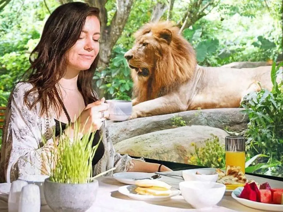 Breakfast with lion at Bali Safari & Marine Park