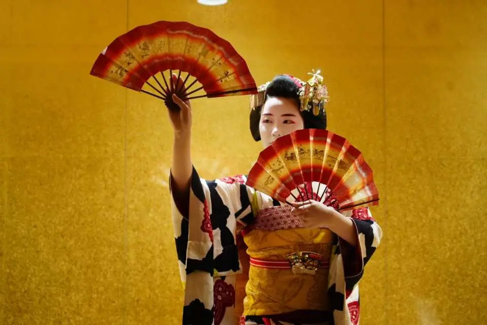 1 小時藝伎表演，含英語導遊

15 分鐘服裝及外貌介紹

10 分鐘表演

15 分鐘問答環節

10 分鐘日本傳統遊戲體驗

10 分鐘拍照環節