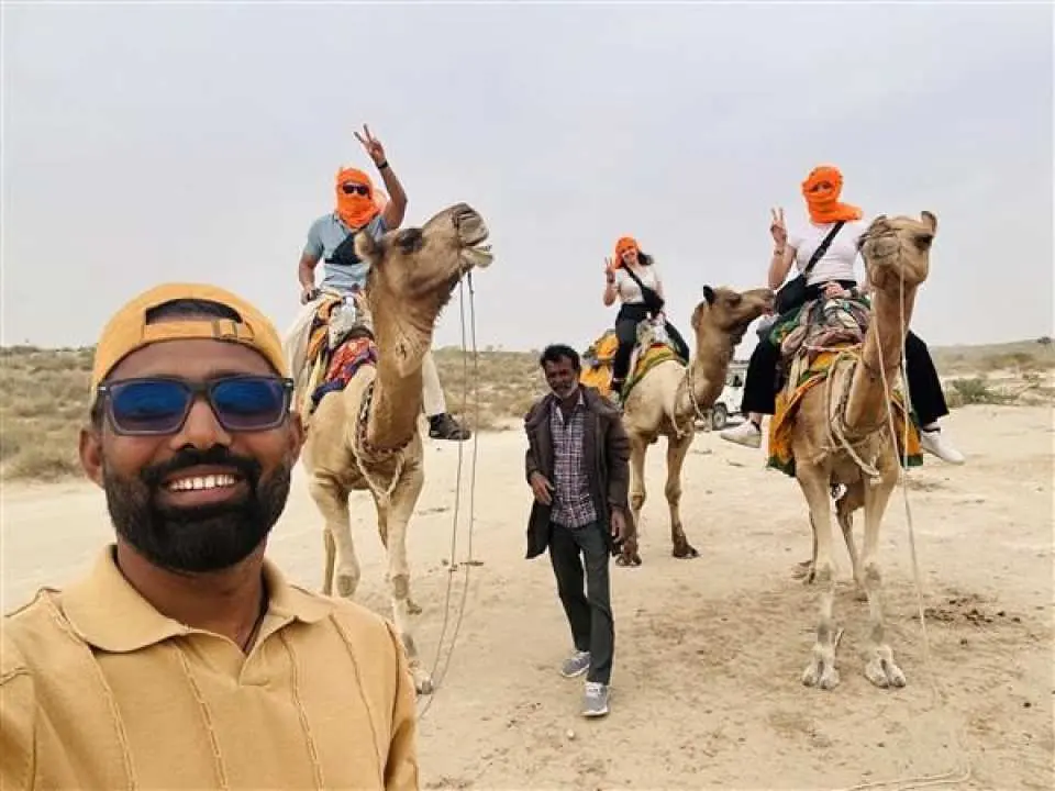 Arrive at Camel Point & Where you meet camel & driver. Start your off beaten Camel Ride for next 45 Minutes or more