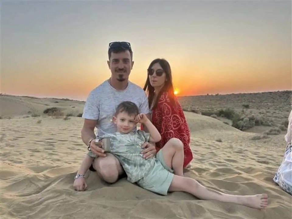 Enjoy beautiful Sunset Over the Golden sand dunes with test of the snacks