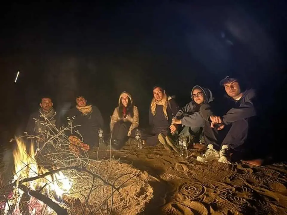 Camel Driver Prepared the tradition & Authentic Desert Style Dinner at Dunes on Wooden Fire