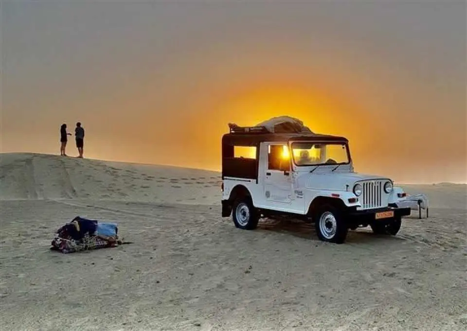 Camel ride for 45 minutes for way back to camel point. or jeep ride (optional)