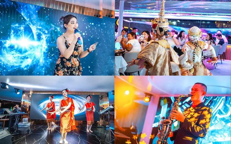 在游轮航行期间，您可以欣赏现场音乐表演，为您的用餐体验增添更多乐趣。