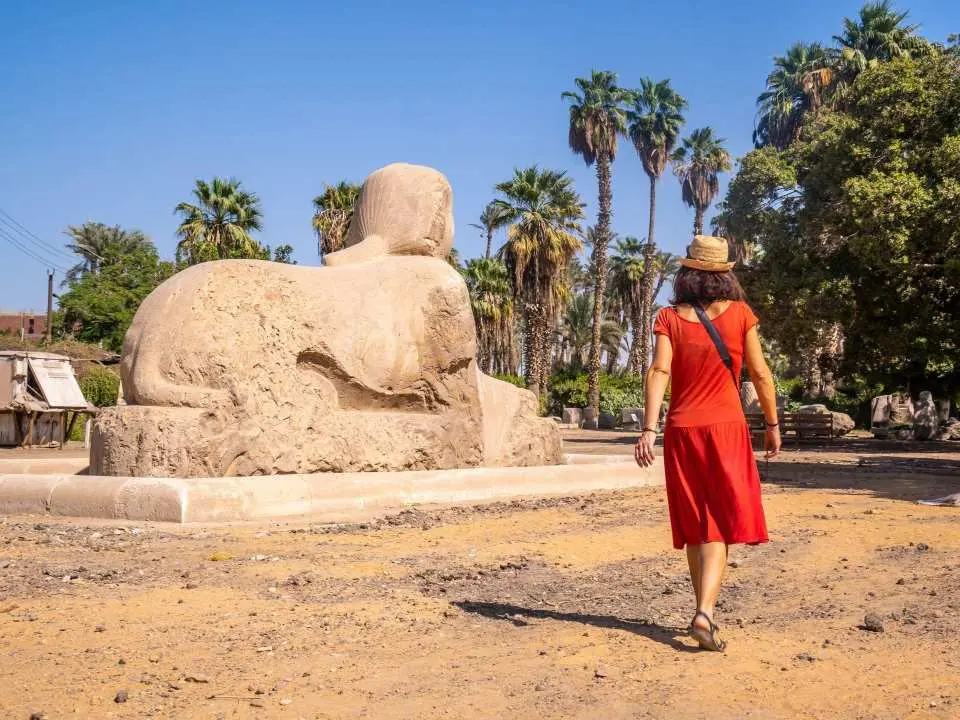 Your tour begins with pickup from your hotel or selected pickup point. Transfer time may vary depending on your hotel location, and final pickup details are confirmed one day before the activity. After meeting your guide and driver, travel by private air-conditioned vehicle to begin the ancient-site route.

Start with the Trip to Pyramids of Giza, where your guide introduces the pyramid area according to the selected language and package. If your selected package includes tickets, the listed required entry is included. If the package without tickets and lunch is selected, entry fees are paid separately.

After the Giza visit, continue to the Memphis and Saqqara Tour. Your guide leads this section according to the confirmed package, daily timing, ticketing flow, site operation, and local conditions.

Lunch is included only if the with tickets and lunch package is selected. If the without tickets and lunch package is selected, lunch is not included. At the end of the experience, return by private vehicle for drop-off.