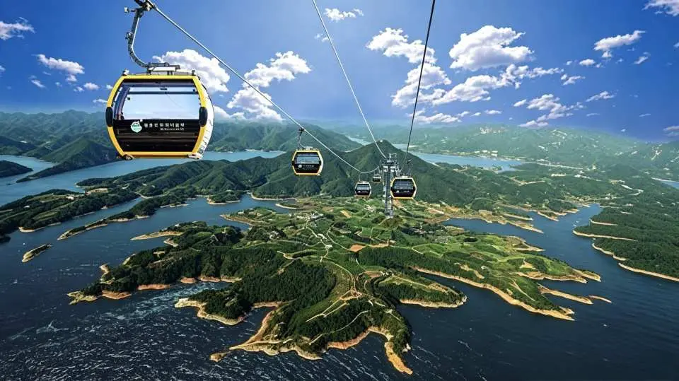 2. 清風湖纜車
搭乘纜車登上飛鳳山，俯瞰忠州湖與群山美景。