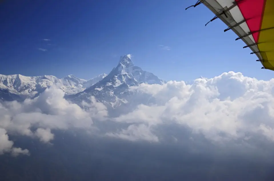 Scenic Ultra-Light Flight
  Experience an unforgettable flight over Pokhara.
  Enjoy panoramic views of:
    Phewa Lake
   Annapurna Range
   Machhapuchhre
   Pokhara Valley and surrounding landscapes.
   Flight duration as per the selected package.
