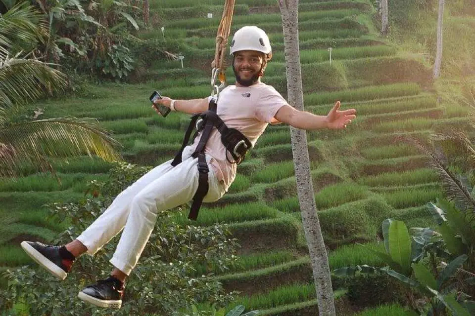 Zipline
Glide peacefully above the emerald rice terraces on the Ubud Zipline. Enjoy a calming ride with a breathtaking bird’s-eye view — the perfect blend of gentle adventure and sightseeing in Bali’s serene countryside.