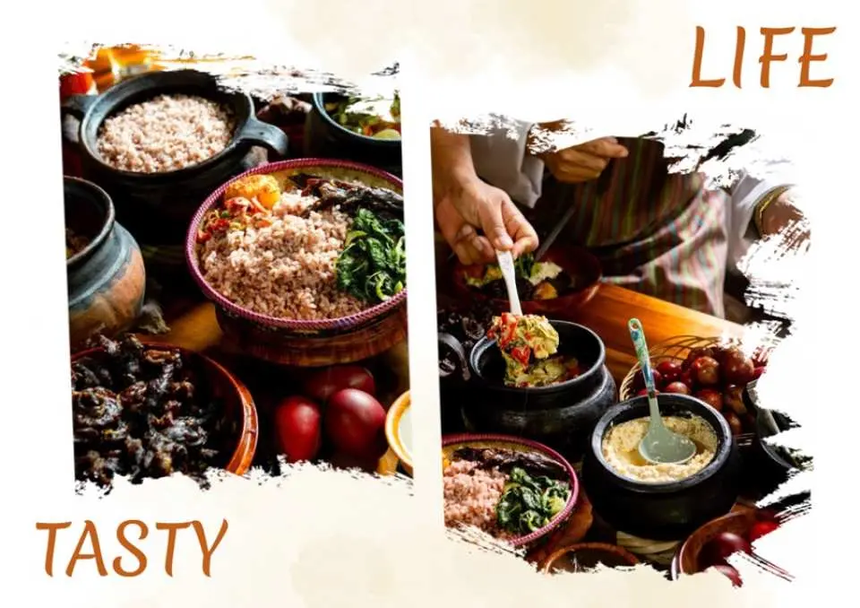 Bhutanese cuisine is characterized by its simple and rustic flavors, with chili peppers as the key ingredient. It's often paired with cheese, garlic, and mushrooms, with "chili and cheese stir-fry" being a national dish. Due to the Buddhist practice of non-violence, the diet is primarily vegetarian, making cheese an important source of protein. The organic crops grown in the high mountains are pure and natural, and visitors can also savor the unique flavors of yak meat, a delicacy exclusive to high-altitude regions.