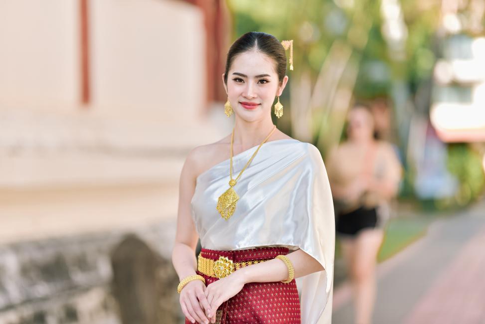 golden goose sweatshirt dress Sukhanya Silk Traditional Chut Thai Dress – Princess of Asia main image 1