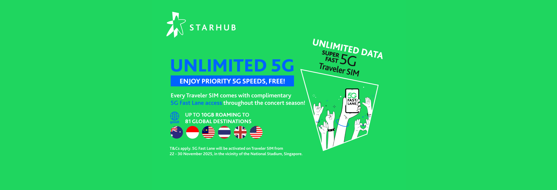 新加坡｜StarHub 5G SIM 卡／eSIM｜可选EZ-Link 交通卡（新加坡机场取件） - KKday