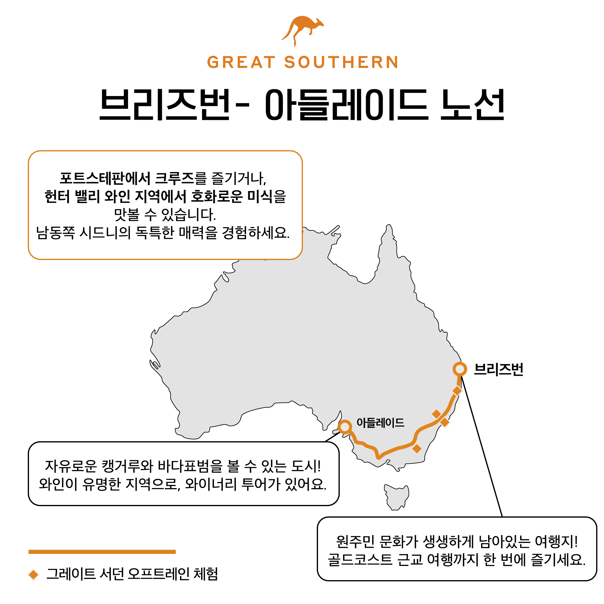 브리즈번 - 아들레이드 지도