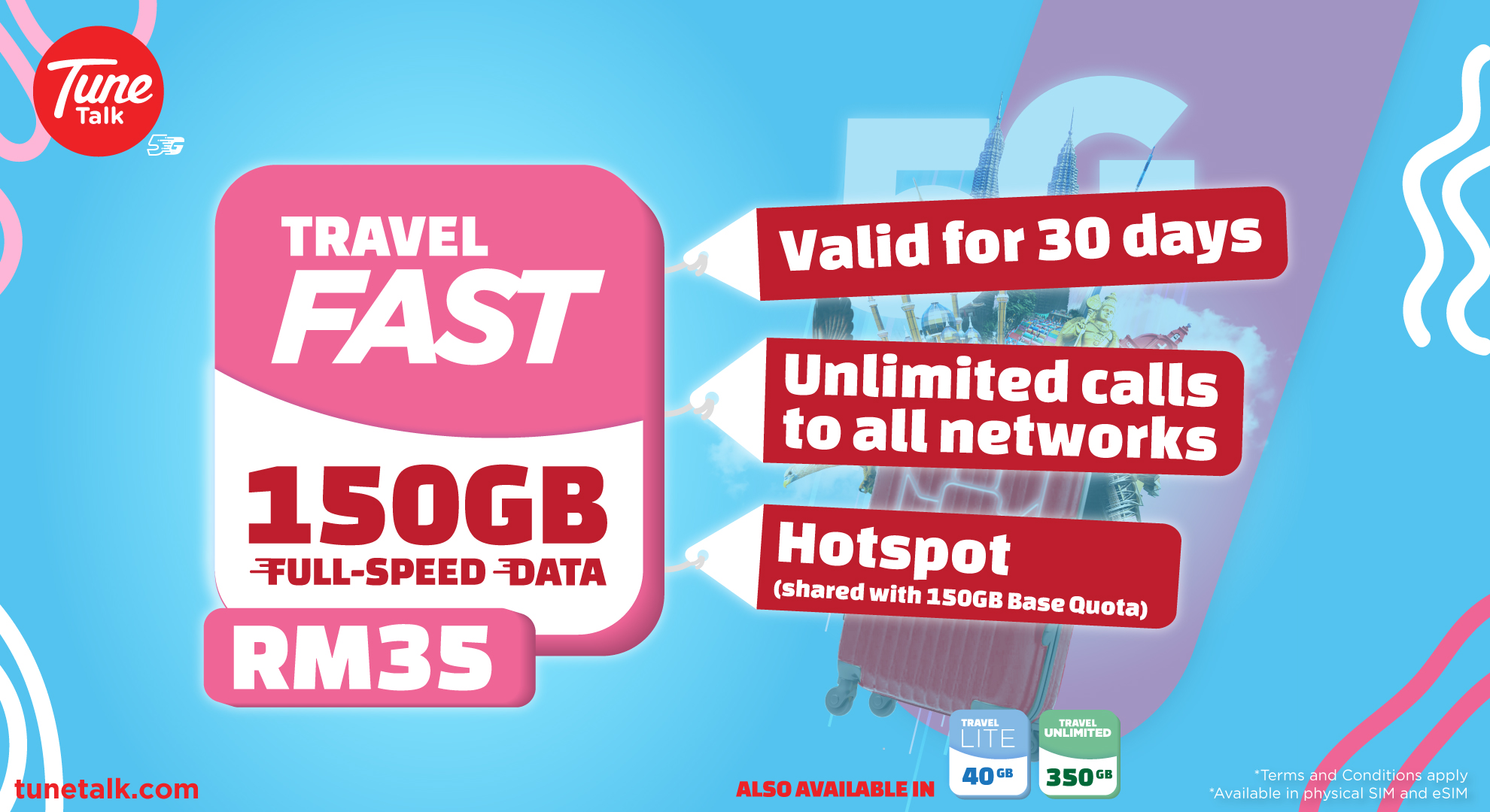 Malaysia eSIM | Tune Talk 5G Total Data/Unlimited eSIM - KKday