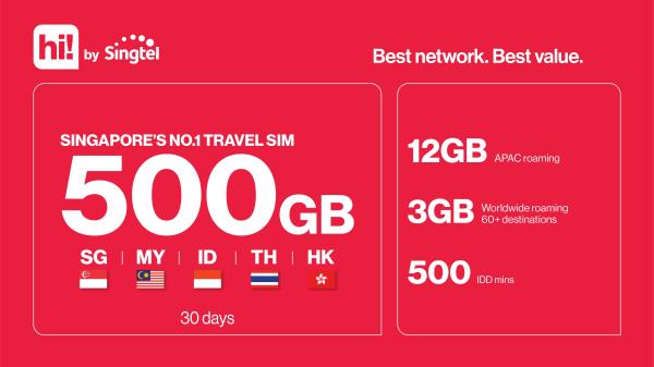 シンガポール シングテル(Singtel)hi!Tourist  4G / 5G SIMカード
