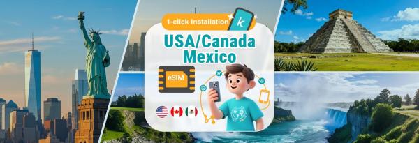 アメリカ+ハワイ+カナダ+メキシコ 5G/4G eSIM