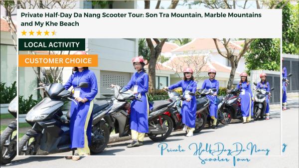 Private Half-Day Da Nang Scooter Tour: Son Tra Mountain, Marble Mountains and My Khe Beach