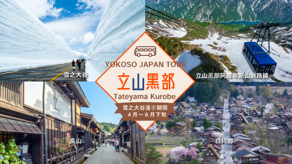 [Overnight bus tour departing from Nagoya Station] 2 days touring at the Tateyama Kurobe Alpine Route and Snowy Valley, World Heritage sites of Shirakawa-go and Hida Takayama