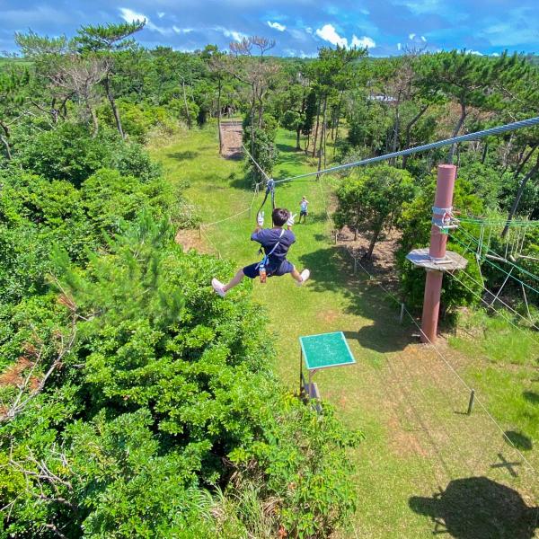 Take an aerial walk in the forests of Okinawa while looking at the ocean! Treetop athletics that the whole family and friends can enjoy [Forest Adventure, Onna]