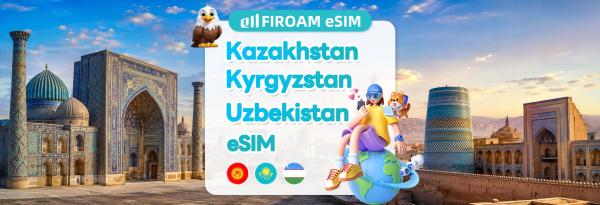 [50% Off% Off] Central Asian eSIM | 5G network, 1-60 day eSIM | Supports ChatGPT & TikTok | Kazakhstan, Kyrgyzstan, Uzbekistan