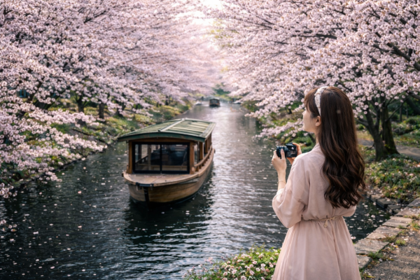 嵐山、伏見十石舟、醍醐寺(世界遺産)の3つの景勝地で桜を楽しむロマンチックな京都日帰り旅行(大阪・京都発)