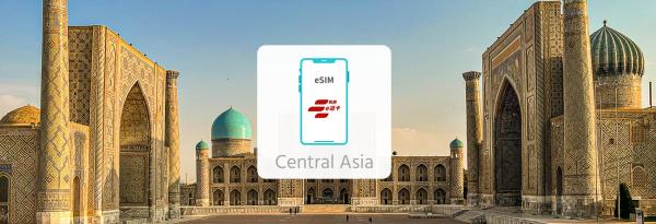 Daily data usage/total eSIM usage in four Central Asian countries: Kazakhstan, Uzbekistan, Kyrgyzstan, and Tajikistan