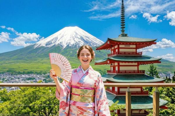 A day trip to popular spots around Mt. Fuji: Arakurayama Sengen Park, Oshino Hakkai, and Kawaguchiko Oishi Park (Departing from Tokyo/Shinjuku)