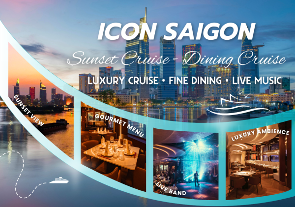 ICON Saigon Luxury Cruise with Options: Sunset & Dining | From Ho Chi Minh