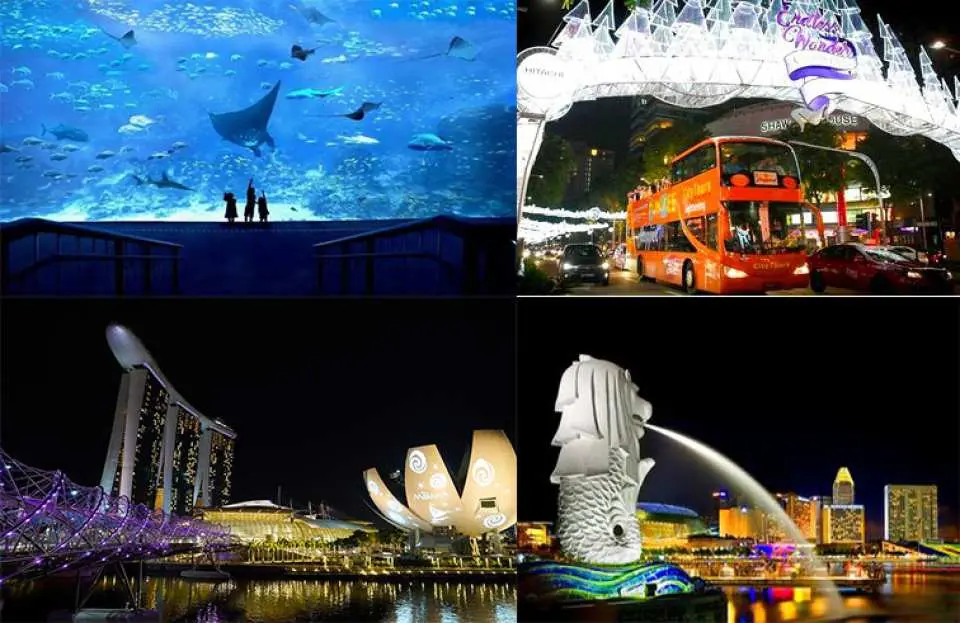 日本語ガイド セントーサ島観光 リーバクルーズ乗船 オープントップバスでシンガポール夜景満喫1日ツアー By パンダバス 指定ホテル送迎付き 昼食 チリクラブの夕食付き Kkday