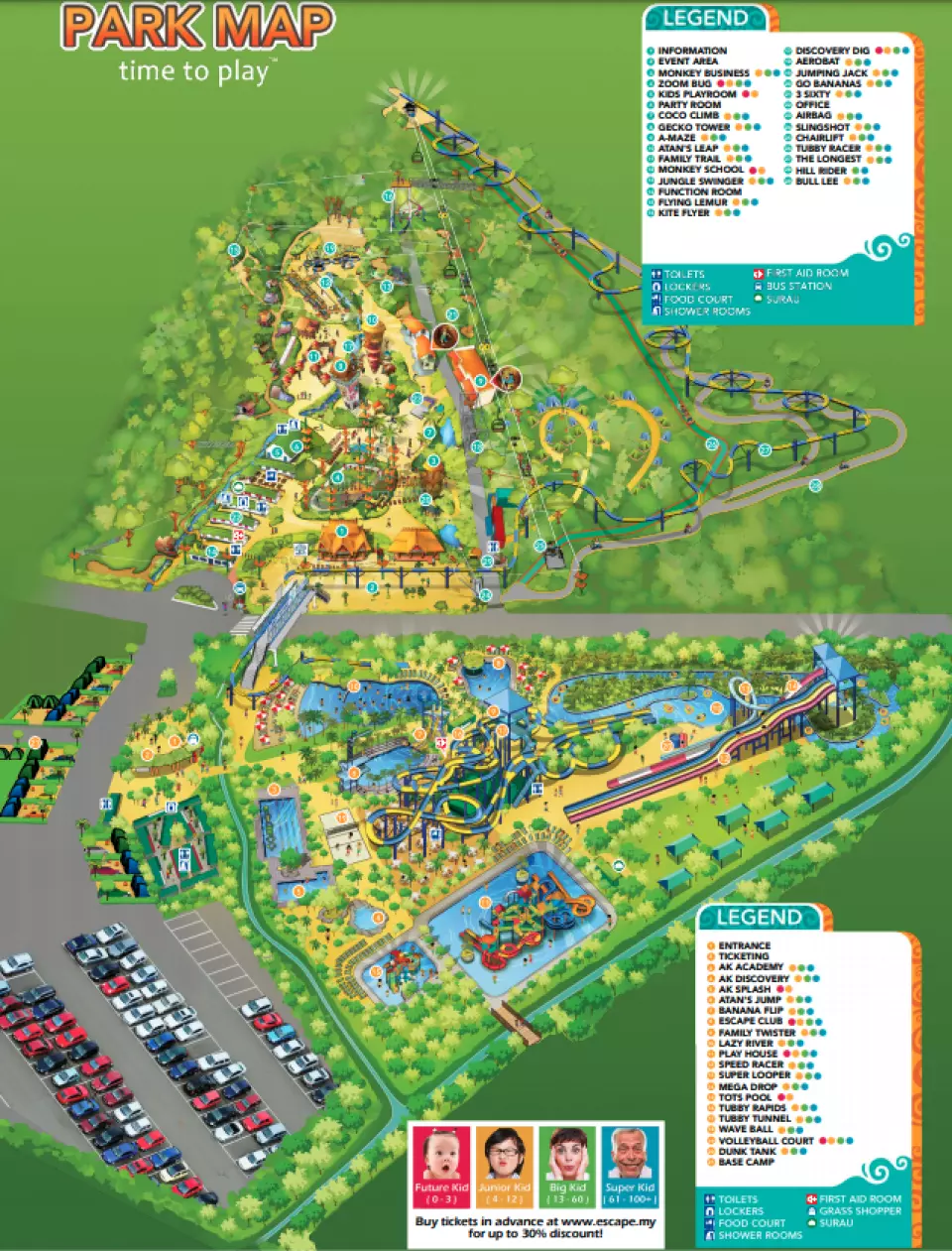 escape theme park map