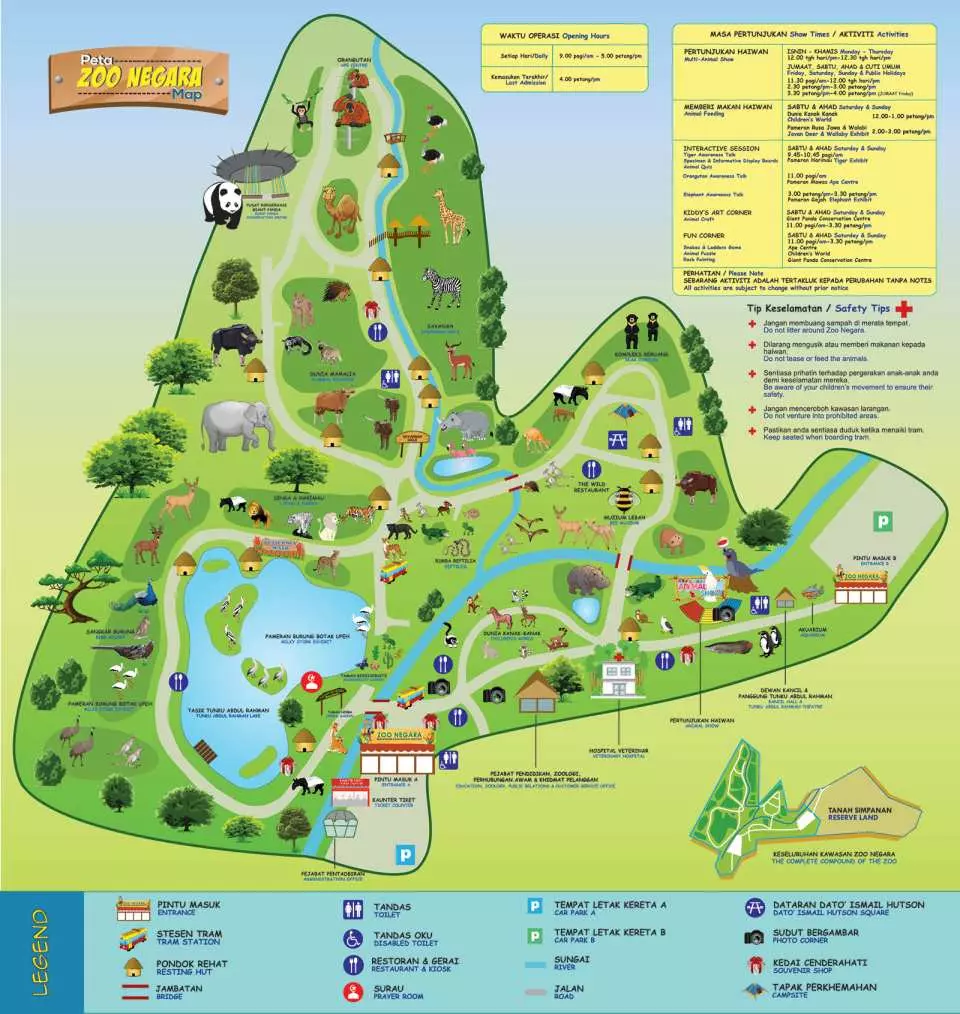 Zoo Negara Malaysia park map
